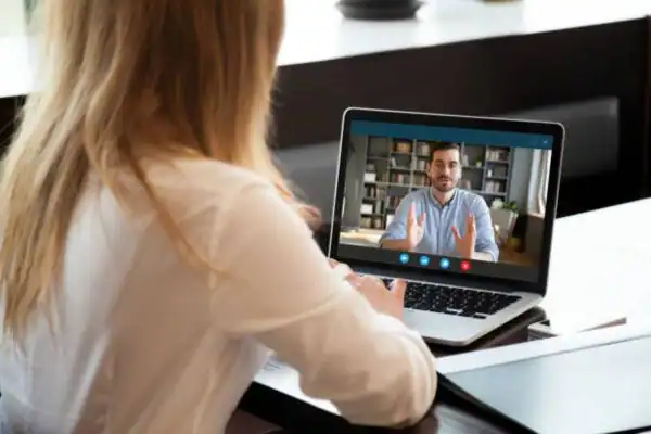 image of woman attending online mediation Brighton speak to our team today!